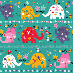 Obraz premium cute elephants pattern