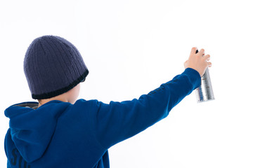 Junge mit Spraydose