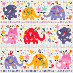 Fototapeta premium elephants pattern