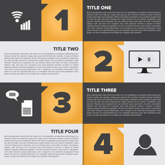 Infographic squares template with place for custom content