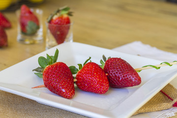 Skewer of strawberries