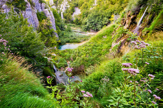 Canyon in Plitvice national park, Croatia