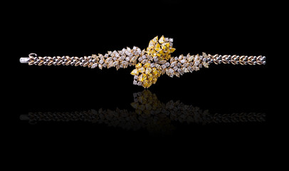 Jewelry diamond bracelet on a black background