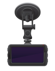 car recorder back view vector illustration