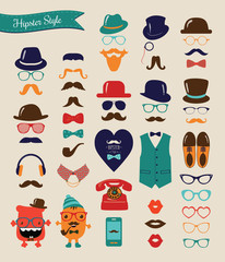 Hipster Retro Vintage Icon Set