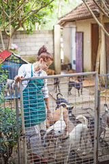 woman working in animal shelter