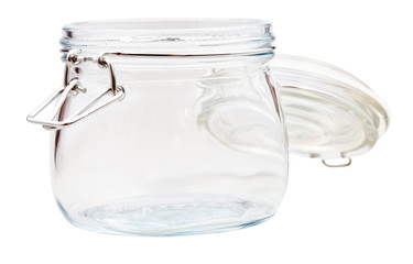 glass jar isolated on white background