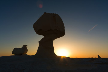 Unusual rock formations in White desert, Farafra, Egypt