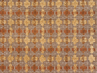 Fabric boucle of brown and yellow colors