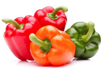 Sweet bell pepper isolated on white background cutout