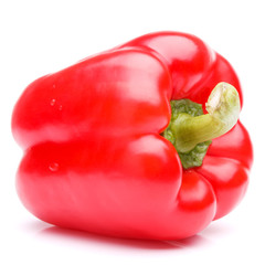 Red sweet bell pepper isolated on white background cutout