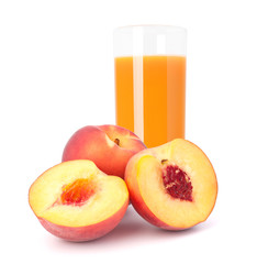 Peach fruit juice in glass