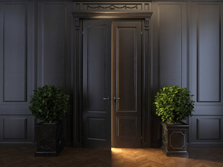 rays of light behind door