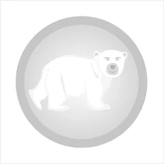 Foto op Canvas bear white logo in a gray circle © tseliuba