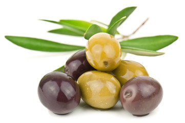 green and black olives