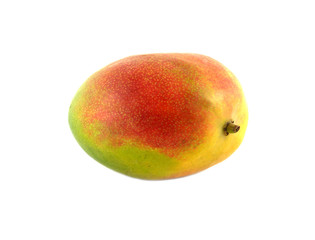 Ripe tropical fruit mango isolated on white close up