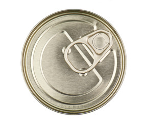 metal can on white