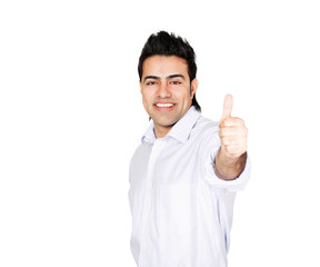 Fototapeta premium A businessman showing ok, closeup