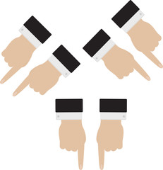 two hands indicate the direction of motion