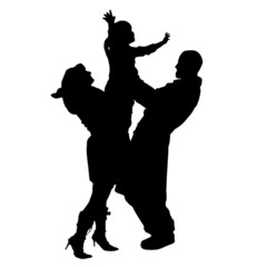 Vector silhouette of people.