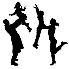 Vector silhouette of people.