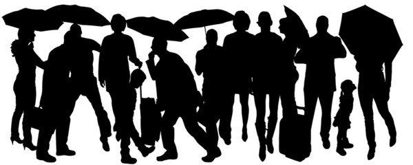 Vector silhouette of people.