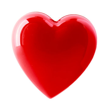 A red heart isolated on white background.