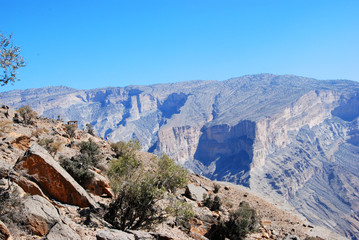 Oman, mountains landscape of Omani great canyon