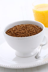Delicious bran cereal breakfast