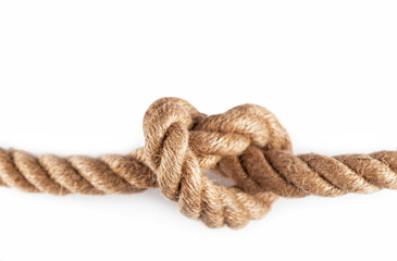 Rope with Reef Knot isolated on the white Background
