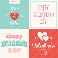 hipster typographic valentine cards in pastel colors