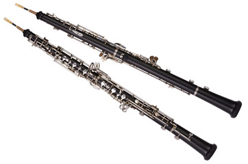 Oboe Vorderansicht und Rückansicht