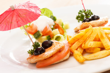 chicken with french fries for kids menu