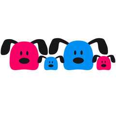 Obraz premium Funny Dog Family