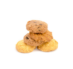 tasty cookies on a white background