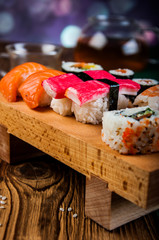 Japanese lunch, fresh sushi set