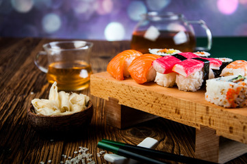 Japanese seafood, sushi set