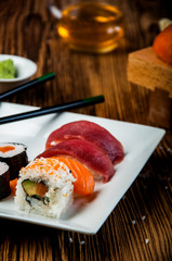 Japanese seafood, sushi set