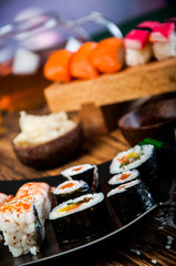 Colorful tasty sushi