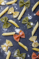 colorful mixed pasta background