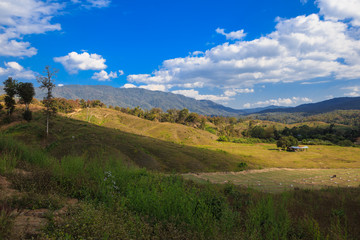 A rural view of farmland in North of Thailand