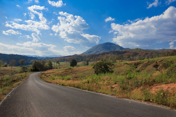 raod to country side in North of Thailand