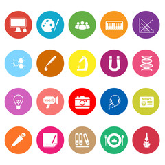 General learning flat icons on white background