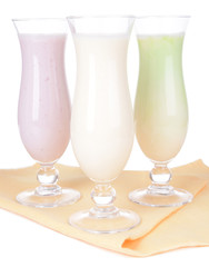 Milk shakes isolated on white
