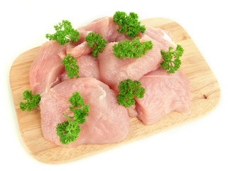 Raw turkey meat isolated on white
