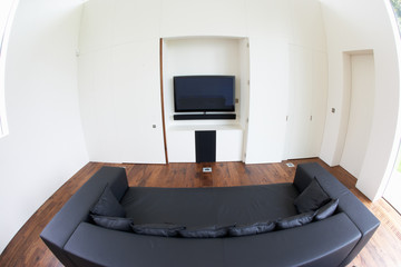Fototapeta premium Lounge In Modern House With TV And Sofa