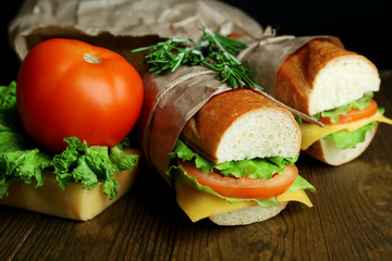 Fresh and tasty sandwich close up