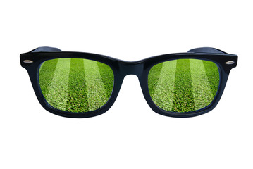 Glasses soccer field