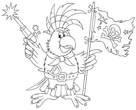 recommend clip art: Parrot pirate