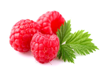 Raspberry with leaves